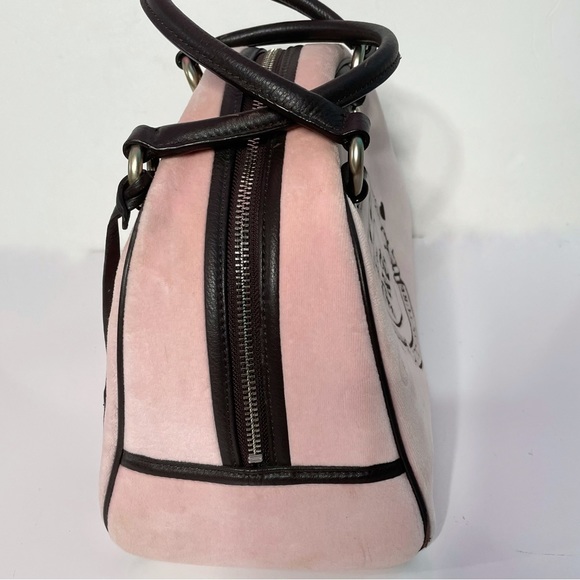 Rare Vintage Juicy Couture Pink Velvet Handbag Y2K - Picture 6 of 11